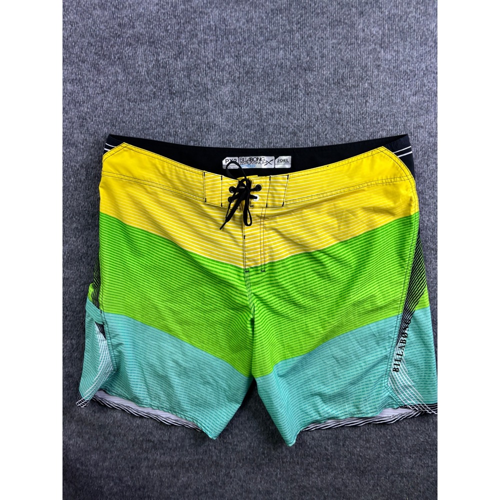 Billabong Board Shorts Mens 42 Yellow Green Platinum X Recycler Joel‎ Parkinson